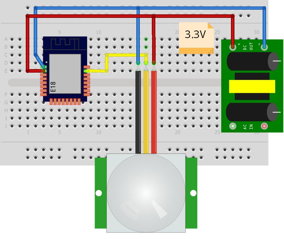 Zigbee PIR sensor breadboard