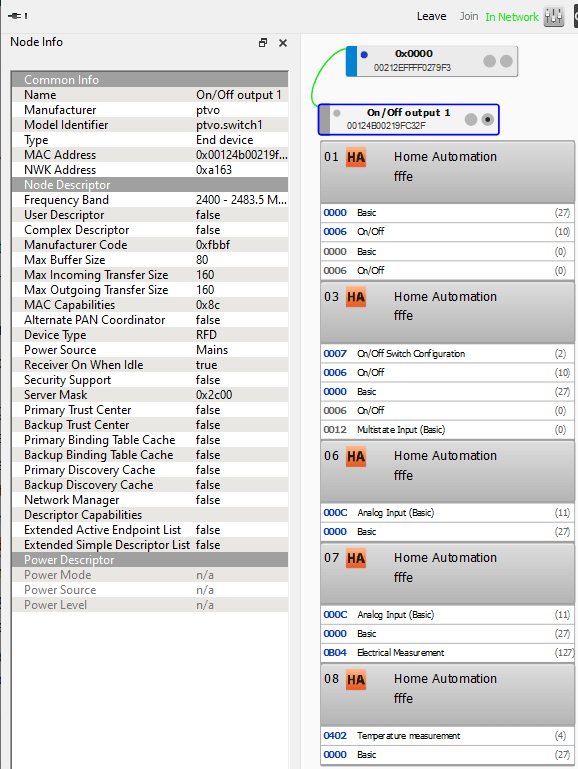 PTVO device in deCONZ